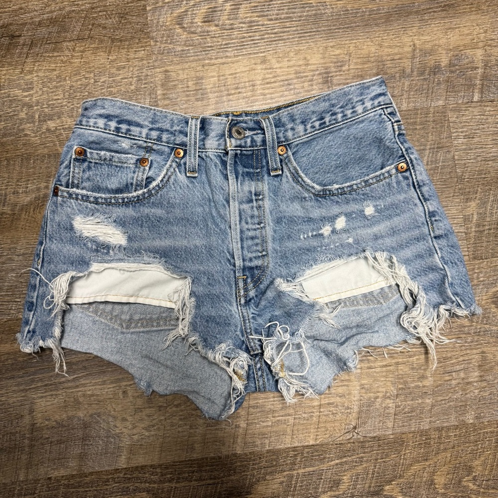 Levi’s Distressed Vintage Denim Shorts